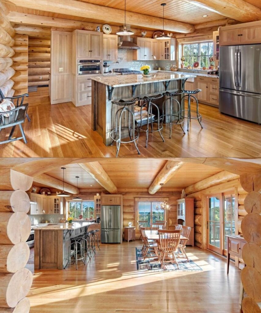 Fresh Log Cabin Kitchen Design
