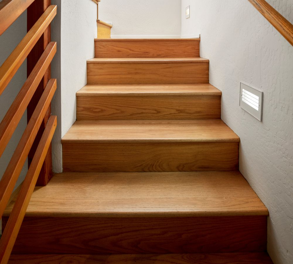 What are wood stair risers?